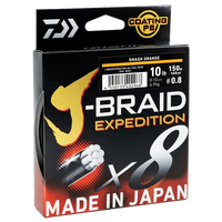 DAIWA J BRAID EXPEDITION X8 BRAID LINE 150m ORANGE