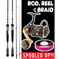 SLAMMIN SPOTS &amp; TUNA CASTING ROD REEL COMBO