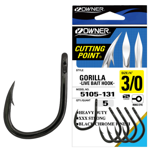 Owner Hooks Gorilla Pro Pack Live Bait Hook 8/0 5305-181